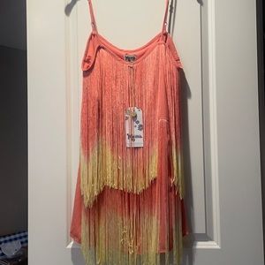 NWT Show Me Your Mumu Fringe mini dress L